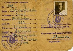 ID (Ausweiss) issued on February 1, 1943 to Józef Filipowicz domiciled in Poryck (Pawlice).