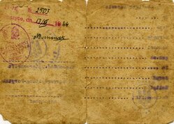ID (Ausweiss) issued on February 1, 1943 to Józef Filipowicz domiciled in Poryck (Pawlice).